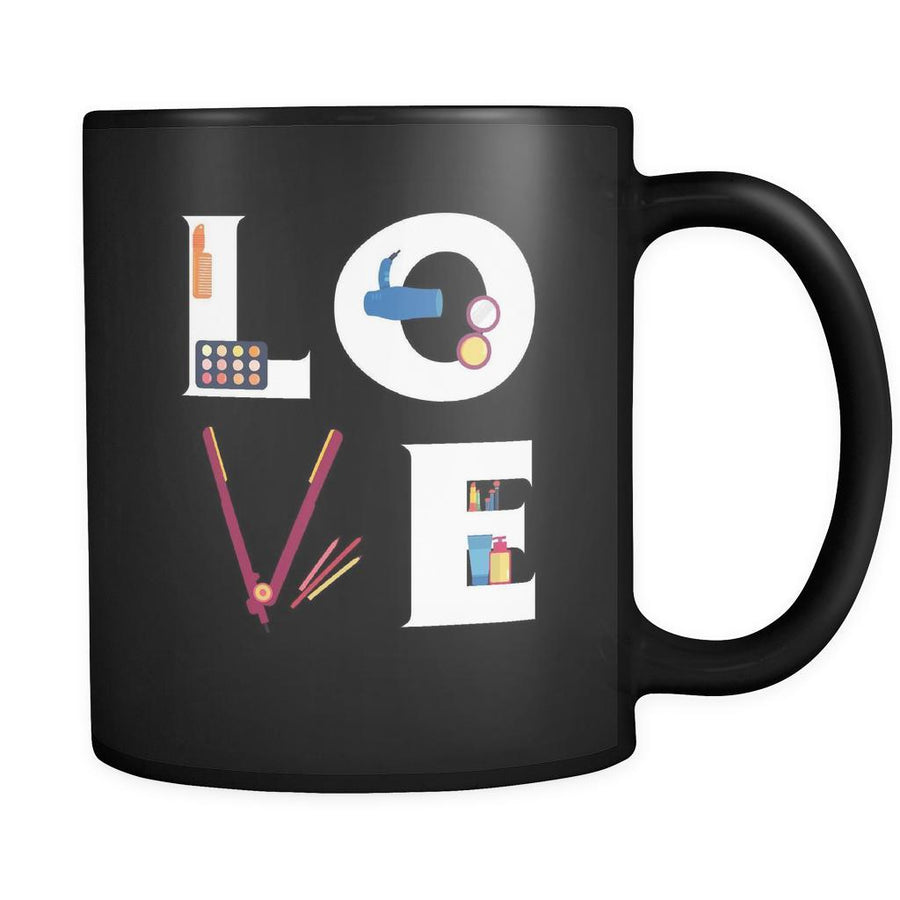 Cosmetologist - LOVE Cosmetologist - 11oz Black Mug-Drinkware-Teelime | shirts-hoodies-mugs