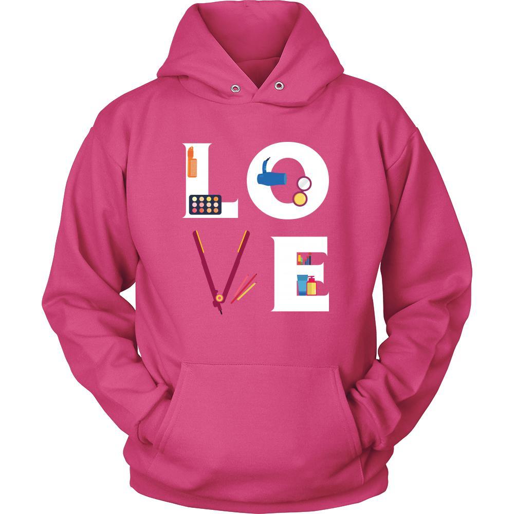 Cosmetologist - LOVE Cosmetologist - Hairstylist Profession/Job Shirt-T-shirt-Teelime | shirts-hoodies-mugs
