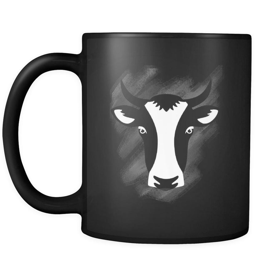 Cow Animal Illustration 11oz Black Mug-Drinkware-Teelime | shirts-hoodies-mugs