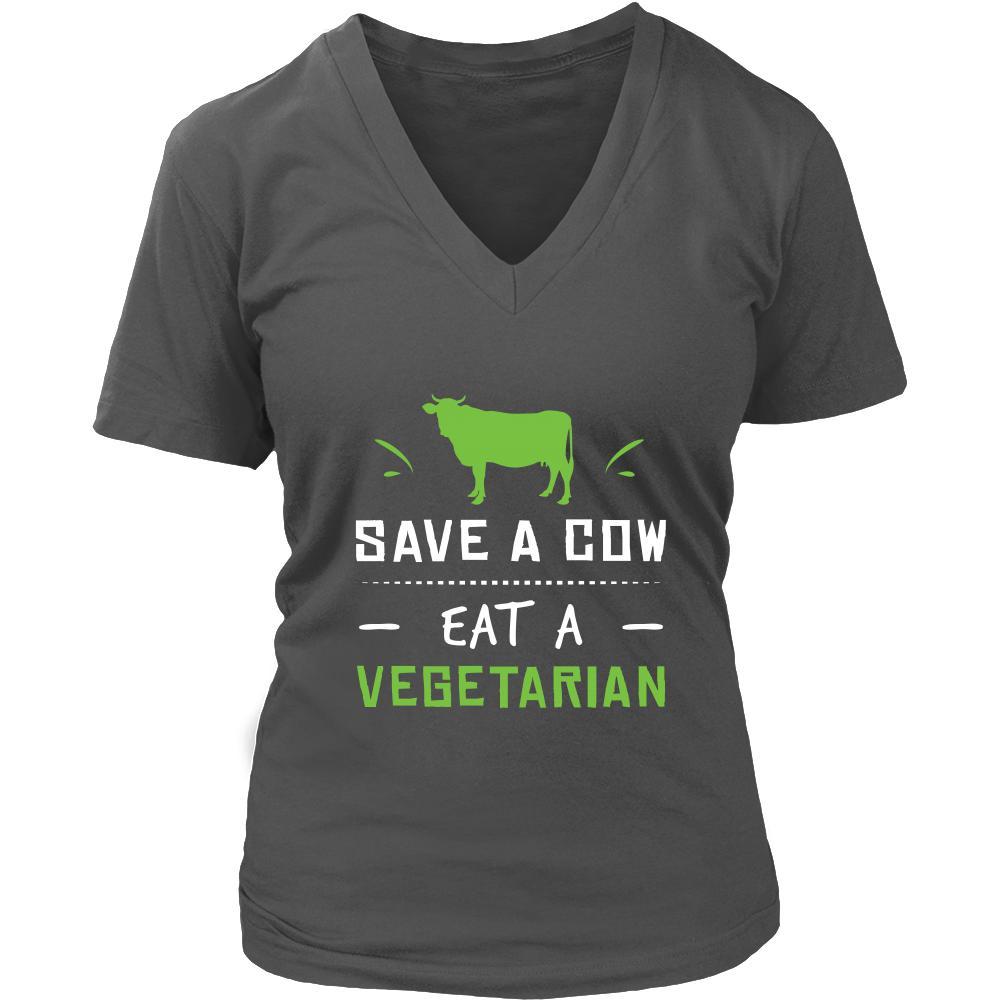 Cow Shirt - Save a Cow, Eat a Vegetarian - Animal Lover Gift-T-shirt-Teelime | shirts-hoodies-mugs