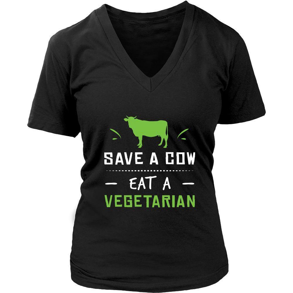 Cow Shirt - Save a Cow, Eat a Vegetarian - Animal Lover Gift-T-shirt-Teelime | shirts-hoodies-mugs