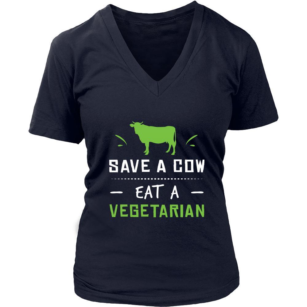 Cow Shirt - Save a Cow, Eat a Vegetarian - Animal Lover Gift-T-shirt-Teelime | shirts-hoodies-mugs