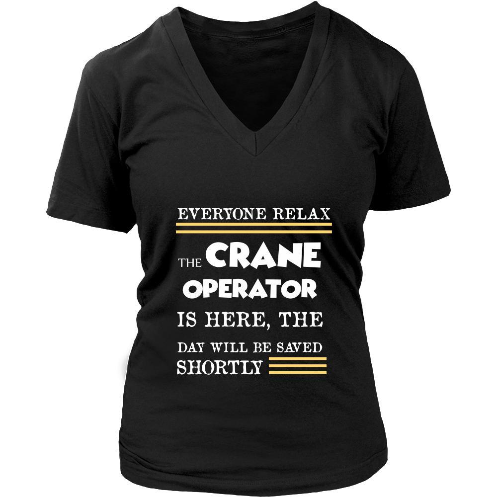 Crane Operator Shirt - Everyone relax the Crane Operator is here, the day will be save shortly - Profession Gift-T-shirt-Teelime | shirts-hoodies-mugs
