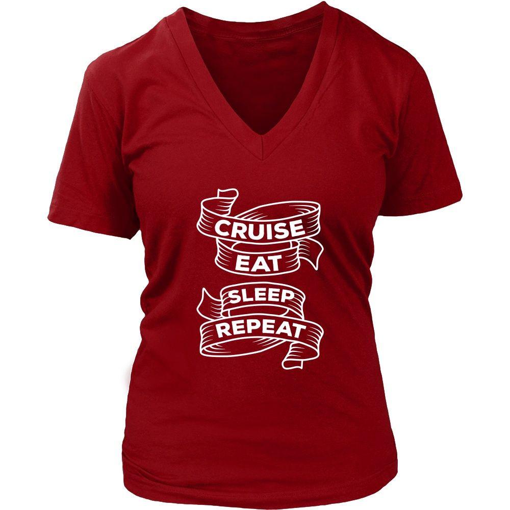 Cruising T Shirt - Cruise Eat Sleep Repeat-T-shirt-Teelime | shirts-hoodies-mugs