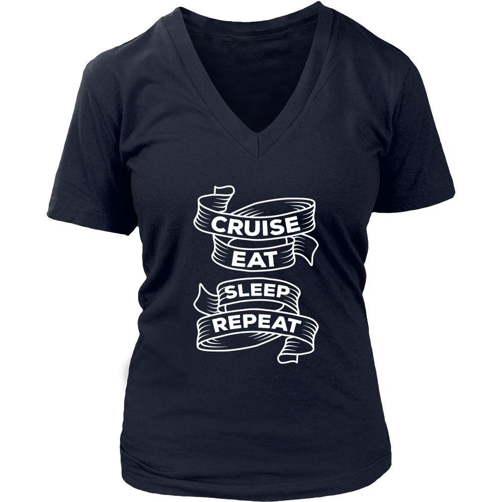 Cruising T Shirt - Cruise Eat Sleep Repeat-T-shirt-Teelime | shirts-hoodies-mugs