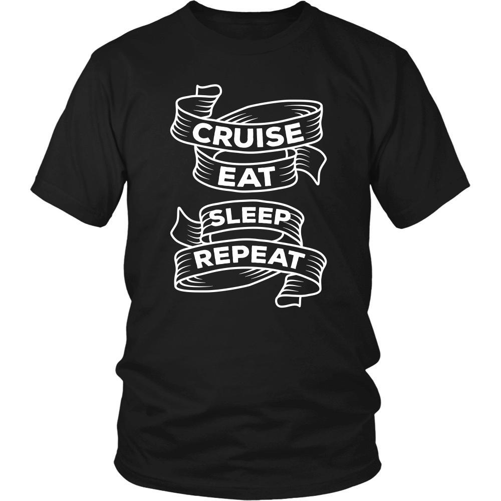 Cruising T Shirt - Cruise Eat Sleep Repeat-T-shirt-Teelime | shirts-hoodies-mugs