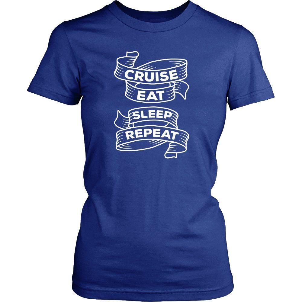 Cruising T Shirt - Cruise Eat Sleep Repeat-T-shirt-Teelime | shirts-hoodies-mugs