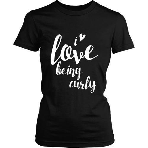 Curly Hair T Shirt - I love being curly-T-shirt-Teelime | shirts-hoodies-mugs