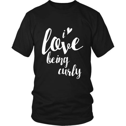 Curly Hair T Shirt - I love being curly-T-shirt-Teelime | shirts-hoodies-mugs
