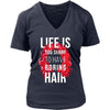 Curly Hair T Shirt - Life is too short to have boring hair-T-shirt-Teelime | shirts-hoodies-mugs