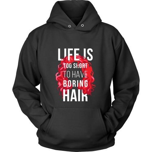 Curly Hair T Shirt - Life is too short to have boring hair-T-shirt-Teelime | shirts-hoodies-mugs