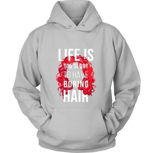 Curly Hair T Shirt - Life is too short to have boring hair-T-shirt-Teelime | shirts-hoodies-mugs