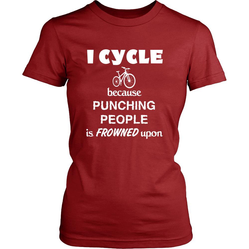 Cycling / BMX / Bike - I Cycle because punching people is frowned upon - Cycler Hobby Shirt-T-shirt-Teelime | shirts-hoodies-mugs