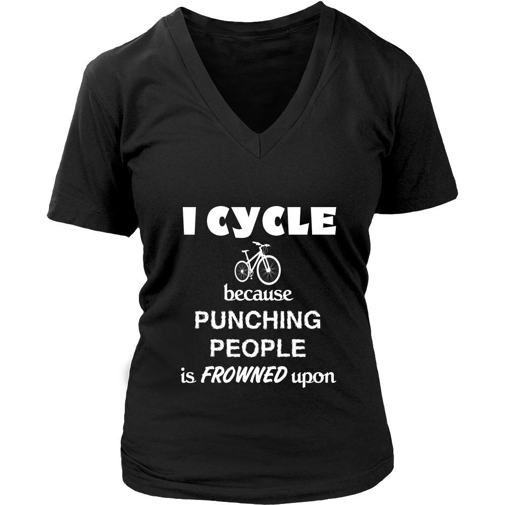 Cycling / BMX / Bike - I Cycle because punching people is frowned upon - Cycler Hobby Shirt-T-shirt-Teelime | shirts-hoodies-mugs
