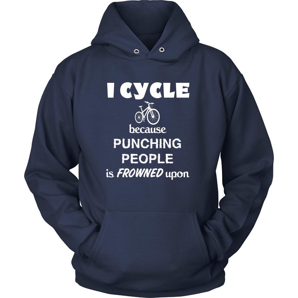 Cycling / BMX / Bike - I Cycle because punching people is frowned upon - Cycler Hobby Shirt-T-shirt-Teelime | shirts-hoodies-mugs
