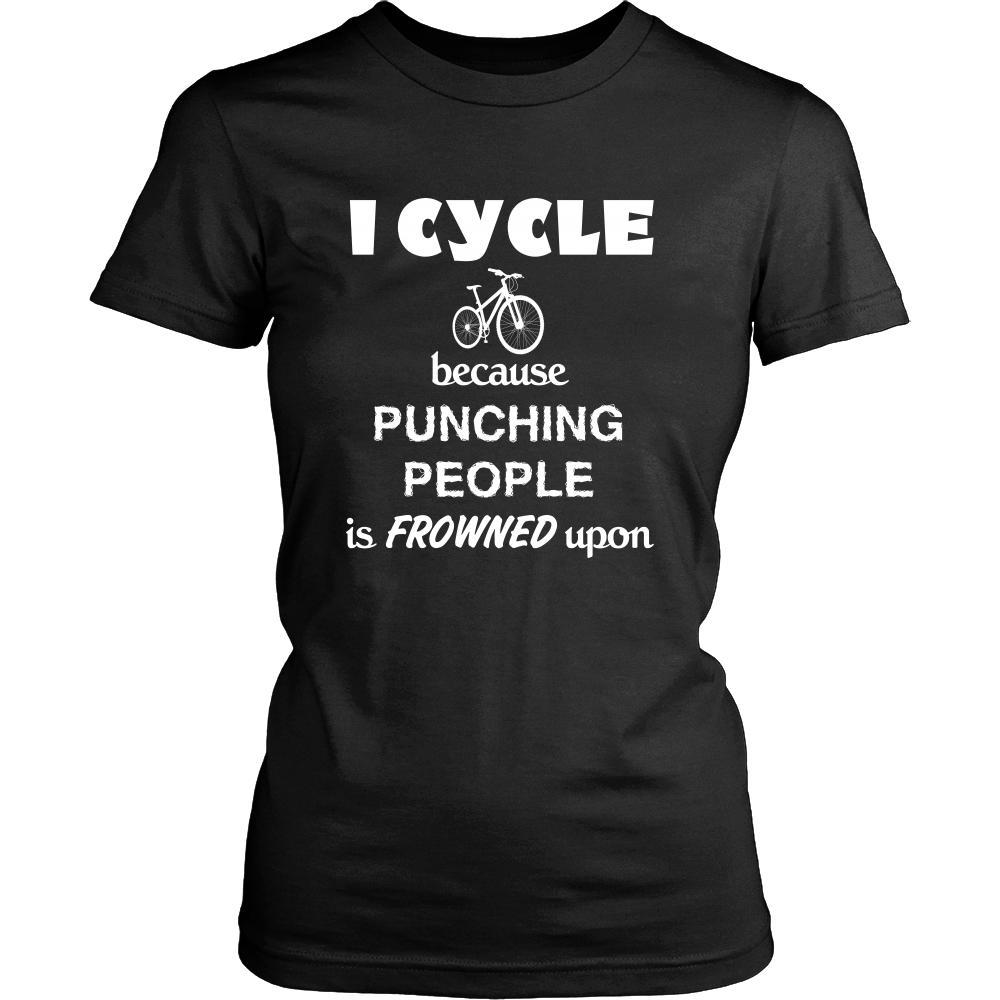 Cycling / BMX / Bike - I Cycle because punching people is frowned upon - Cycler Hobby Shirt-T-shirt-Teelime | shirts-hoodies-mugs