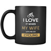 Cycling - I love it when my wife lets me go Cycling - 11oz Black Mug-Drinkware-Teelime | shirts-hoodies-mugs