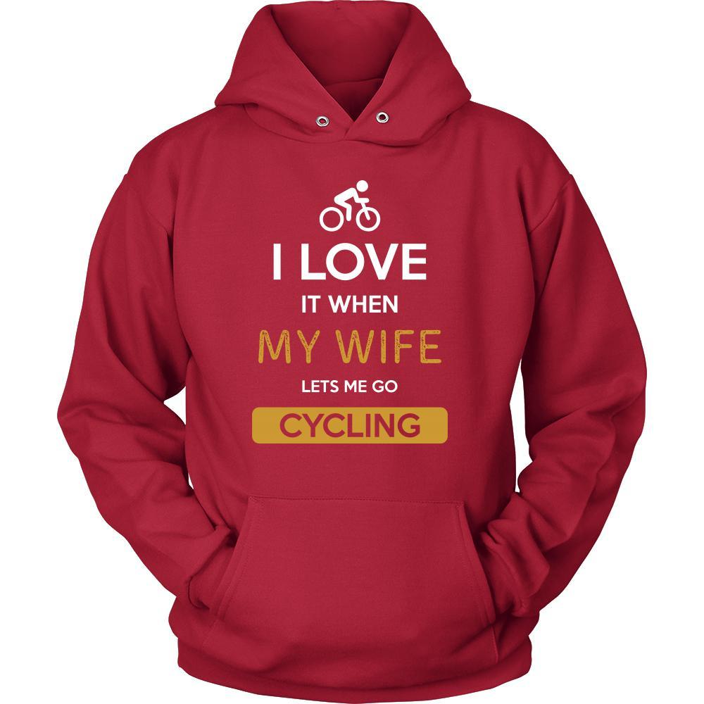Cycling Shirt - I love it when my wife lets me go Cycling - Hobby Gift-T-shirt-Teelime | shirts-hoodies-mugs