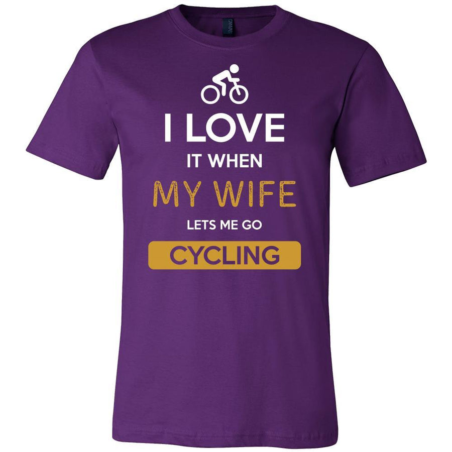 Cycling Shirt - I love it when my wife lets me go Cycling - Hobby Gift-T-shirt-Teelime | shirts-hoodies-mugs