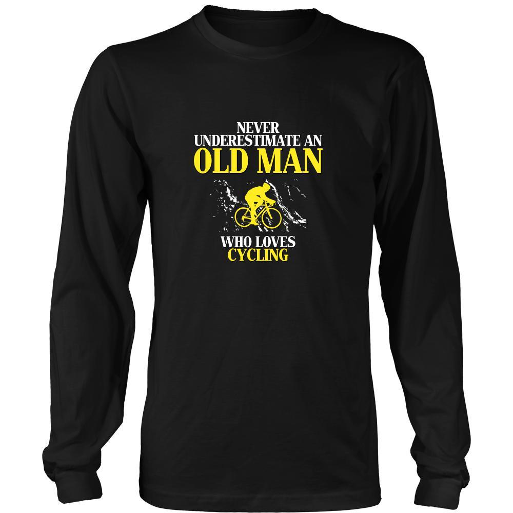 Cycling Shirt - Never underestimate an old man who loves cycling Grandfather Hobby Gift-T-shirt-Teelime | shirts-hoodies-mugs