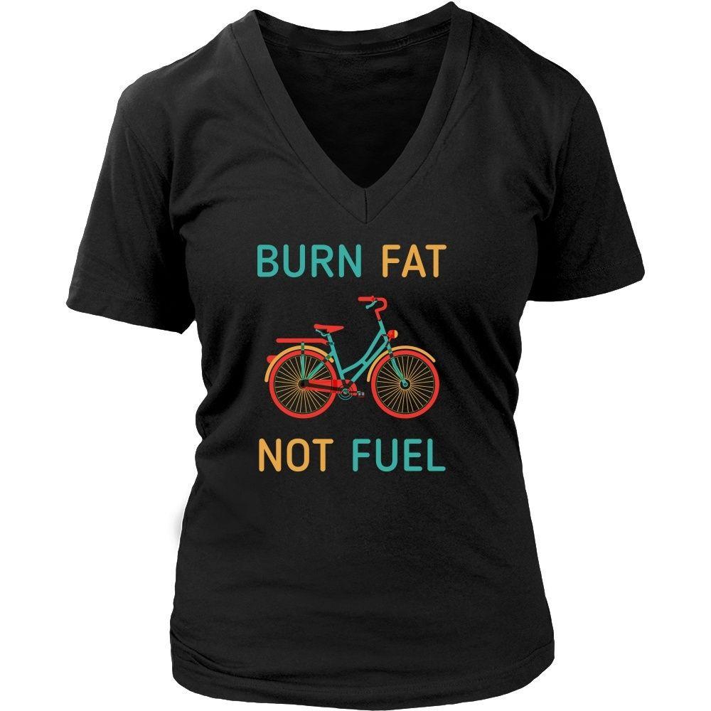 Cycling T Shirt - Burn fat not fuel-T-shirt-Teelime | shirts-hoodies-mugs
