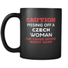Czech Caution Pissing Off A Czech Woman May Cause Severe Bodily Harm 11oz Black Mug-Drinkware-Teelime | shirts-hoodies-mugs