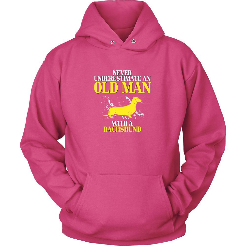 Dachshund Shirt - Never underestimate an old man with a Dachshund Grandfather Dog Gift-T-shirt-Teelime | shirts-hoodies-mugs