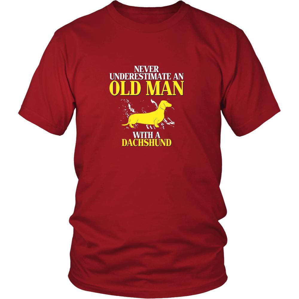 Dachshund Shirt - Never underestimate an old man with a Dachshund Grandfather Dog Gift-T-shirt-Teelime | shirts-hoodies-mugs