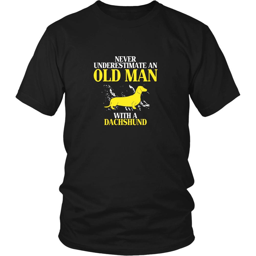 Dachshund Shirt - Never underestimate an old man with a Dachshund Grandfather Dog Gift-T-shirt-Teelime | shirts-hoodies-mugs