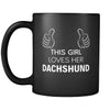 Dachshund This Girl Loves Her Dachshund 11oz Black Mug-Drinkware-Teelime | shirts-hoodies-mugs