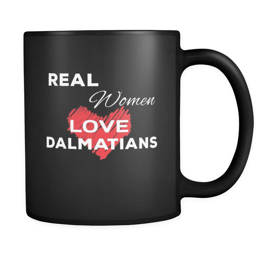 Dalmatian Real Women Love Dalmatians 11oz Black Mug-Drinkware-Teelime | shirts-hoodies-mugs