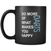 Darts Cup- Do more of what makes you happy Darts Hobby Gift, 11 oz Black Mug-Drinkware-Teelime | shirts-hoodies-mugs