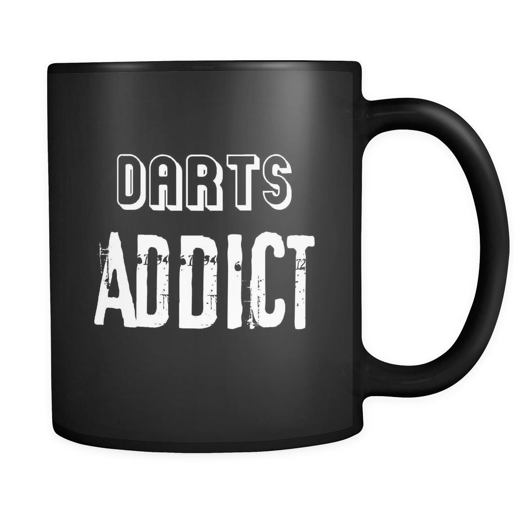 Darts Darts Addict 11oz Black Mug-Drinkware-Teelime | shirts-hoodies-mugs