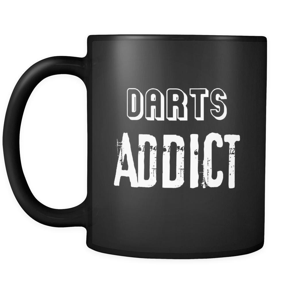 Darts Darts Addict 11oz Black Mug-Drinkware-Teelime | shirts-hoodies-mugs