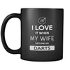 Darts - I love it when my wife lets me go Darts - 11oz Black Mug-Drinkware-Teelime | shirts-hoodies-mugs