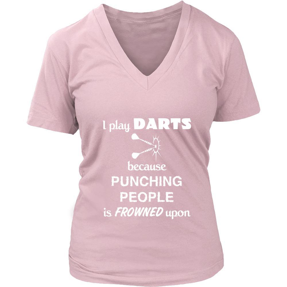Darts - I play Darts because punching people is frowned upon - Darts Hobby Shirt-T-shirt-Teelime | shirts-hoodies-mugs