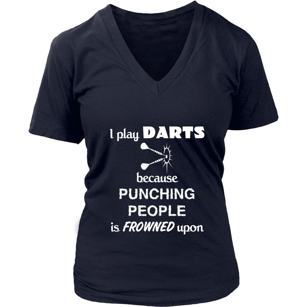 Darts - I play Darts because punching people is frowned upon - Darts Hobby Shirt-T-shirt-Teelime | shirts-hoodies-mugs