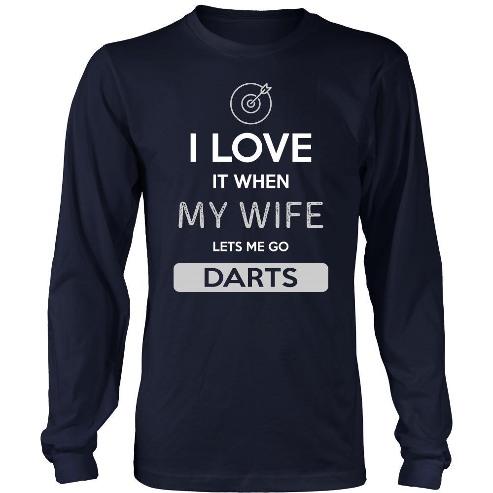 Darts Shirt - I love it when my wife lets me go Darts - Hobby Gift-T-shirt-Teelime | shirts-hoodies-mugs