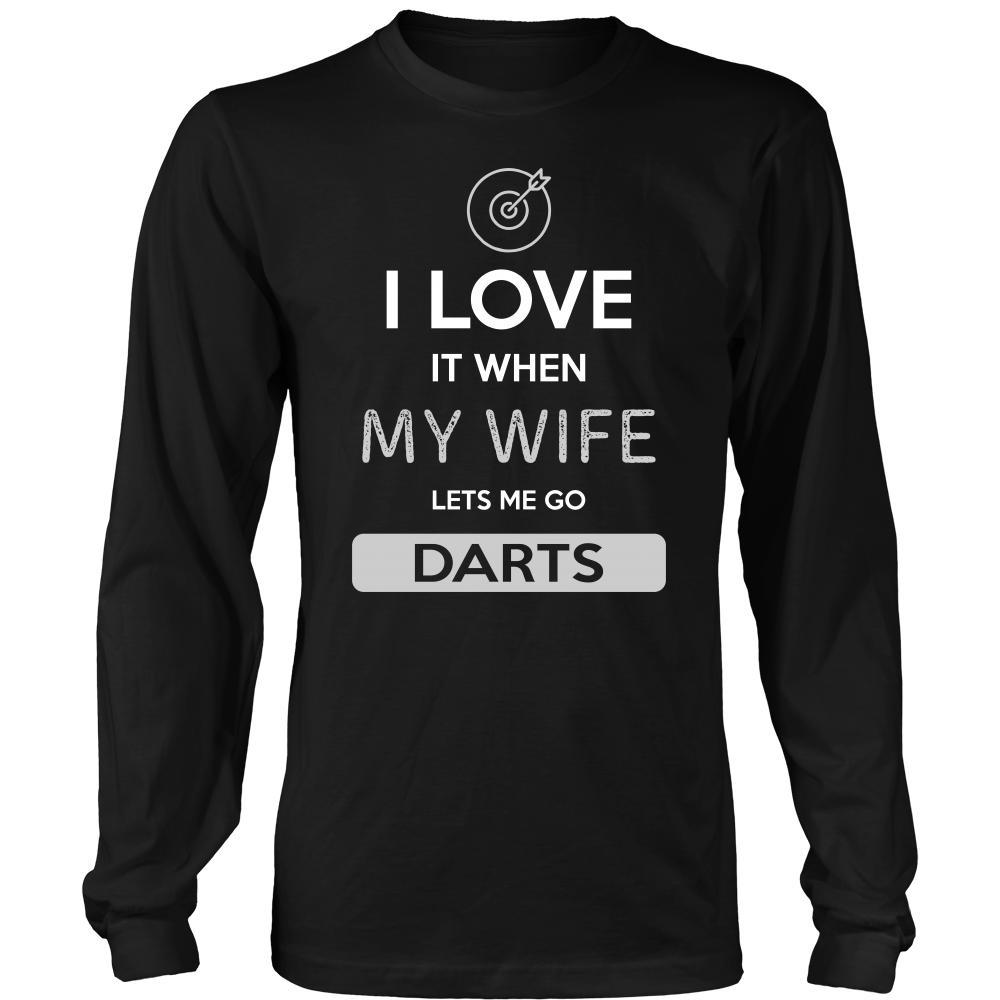 Darts Shirt - I love it when my wife lets me go Darts - Hobby Gift-T-shirt-Teelime | shirts-hoodies-mugs