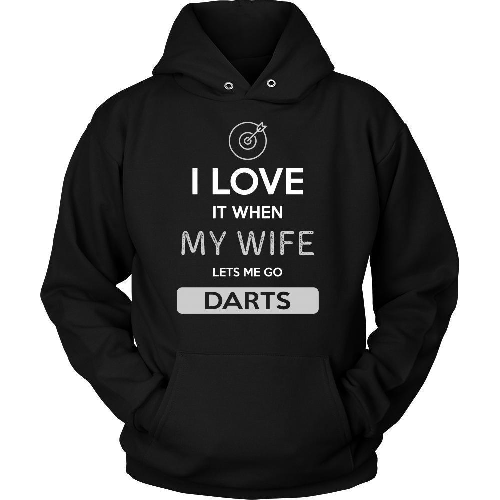 Darts Shirt - I love it when my wife lets me go Darts - Hobby Gift-T-shirt-Teelime | shirts-hoodies-mugs