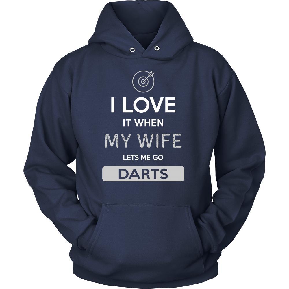 Darts Shirt - I love it when my wife lets me go Darts - Hobby Gift-T-shirt-Teelime | shirts-hoodies-mugs