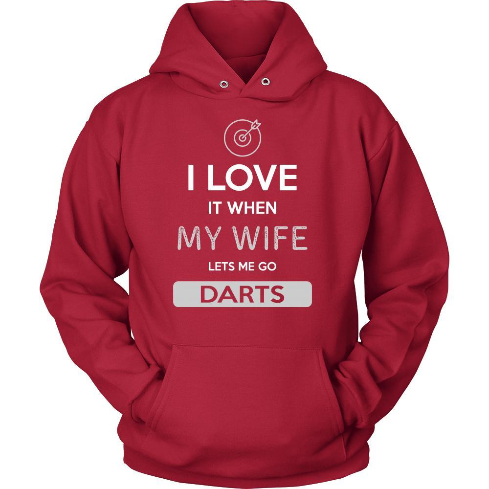 Darts Shirt - I love it when my wife lets me go Darts - Hobby Gift-T-shirt-Teelime | shirts-hoodies-mugs