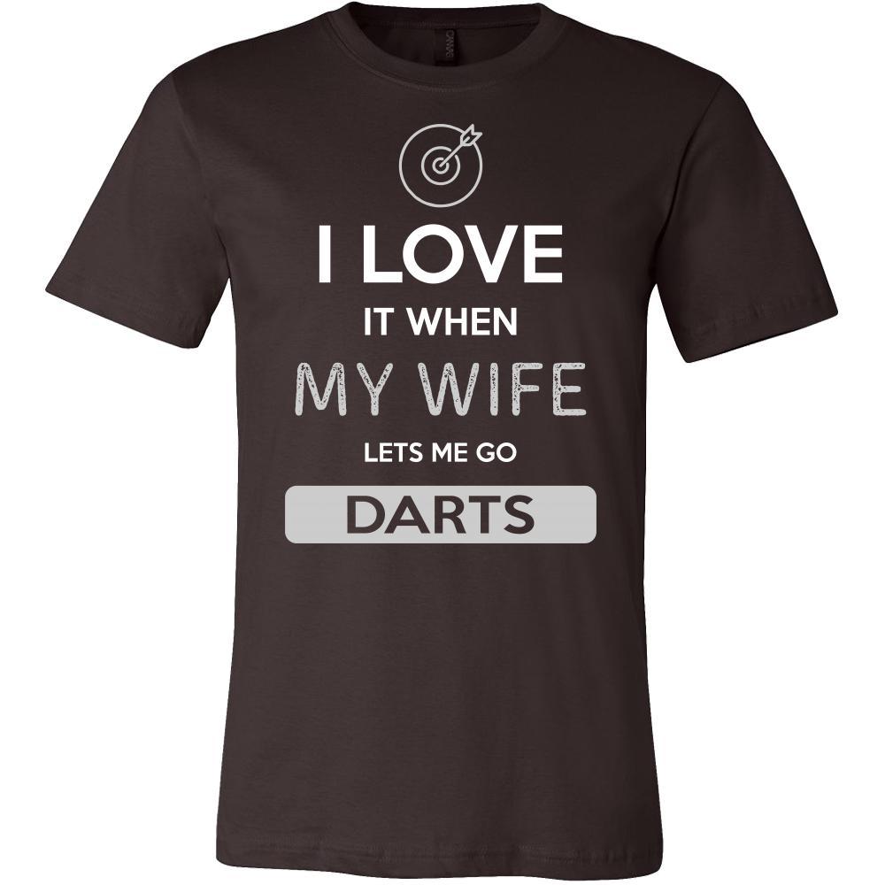 Darts Shirt - I love it when my wife lets me go Darts - Hobby Gift-T-shirt-Teelime | shirts-hoodies-mugs