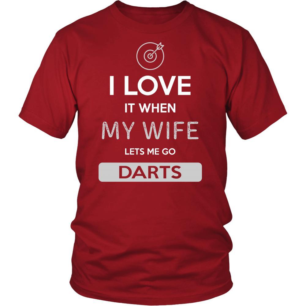 Darts Shirt - I love it when my wife lets me go Darts - Hobby Gift-T-shirt-Teelime | shirts-hoodies-mugs