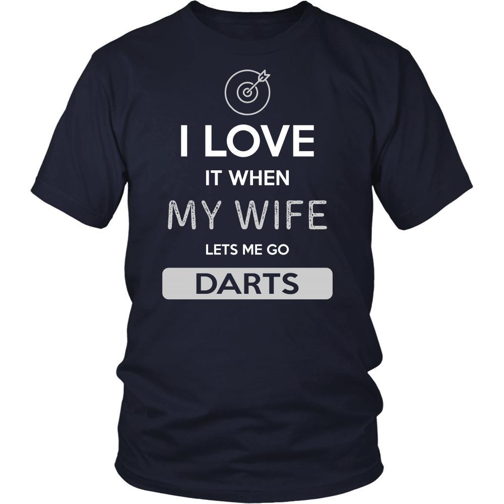Darts Shirt - I love it when my wife lets me go Darts - Hobby Gift-T-shirt-Teelime | shirts-hoodies-mugs