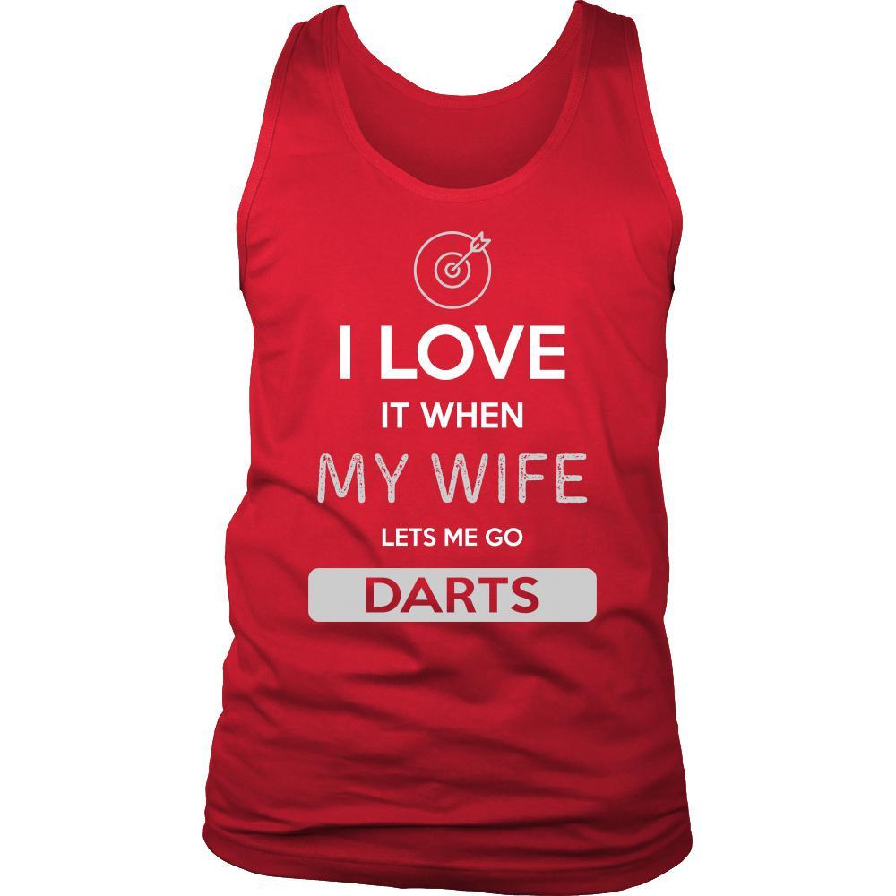 Darts Shirt - I love it when my wife lets me go Darts - Hobby Gift-T-shirt-Teelime | shirts-hoodies-mugs