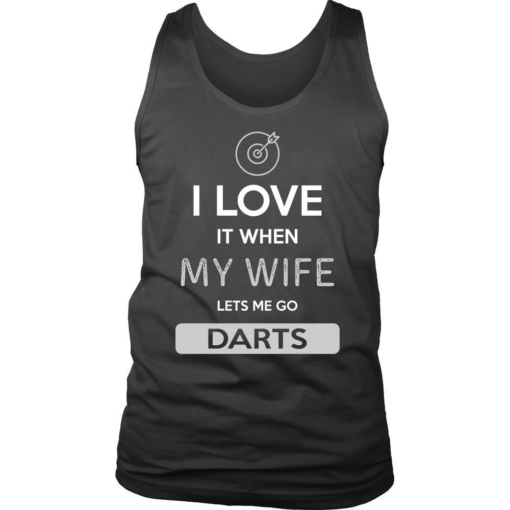 Darts Shirt - I love it when my wife lets me go Darts - Hobby Gift-T-shirt-Teelime | shirts-hoodies-mugs