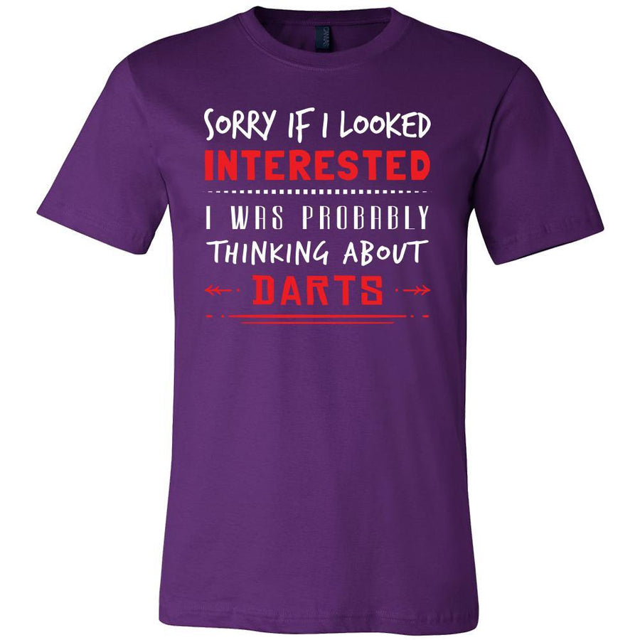 Darts Shirt - Sorry If I Looked Interested, I think about Darts - Hobby Gift-T-shirt-Teelime | shirts-hoodies-mugs
