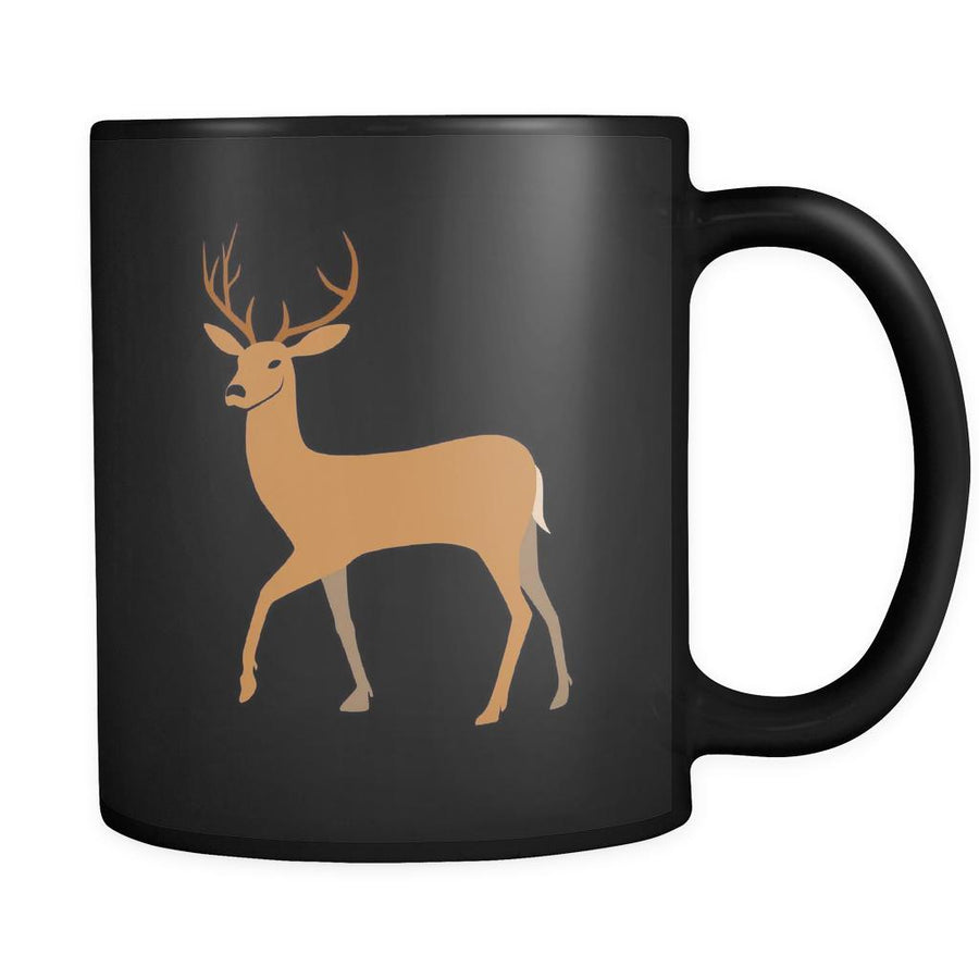 Deer Animal Illustration 11oz Black Mug-Drinkware-Teelime | shirts-hoodies-mugs