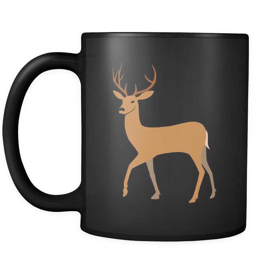 Deer Animal Illustration 11oz Black Mug-Drinkware-Teelime | shirts-hoodies-mugs